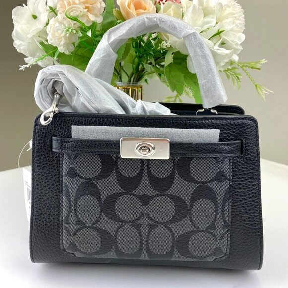 Coach Handbags - Coach CC977 Mini Lane Top Handle In Signature Canvas IN BLACK